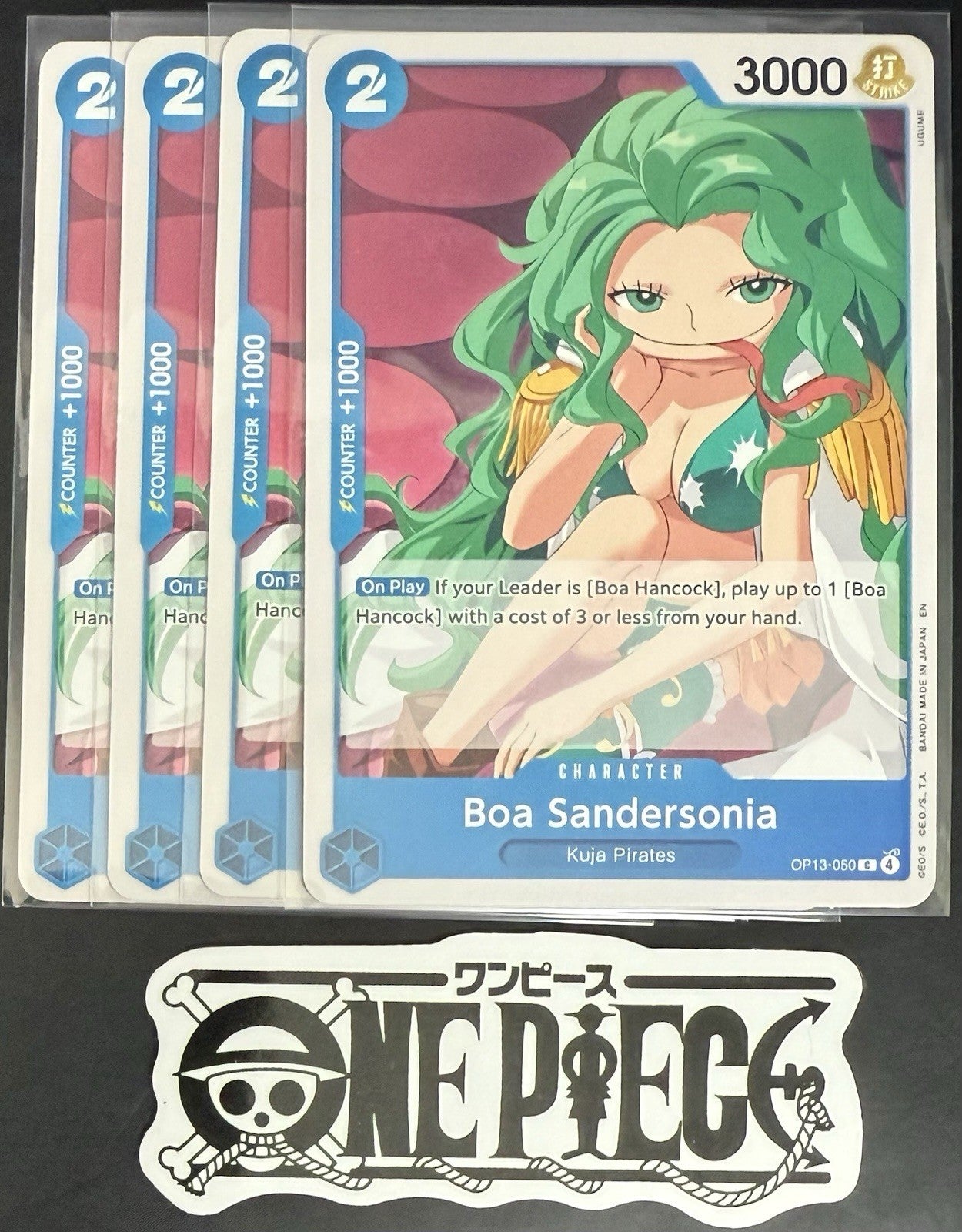 4x One Piece OP13-050 C Boa Sandersonia - ENG - Regular - Playset - TCG - NM/M