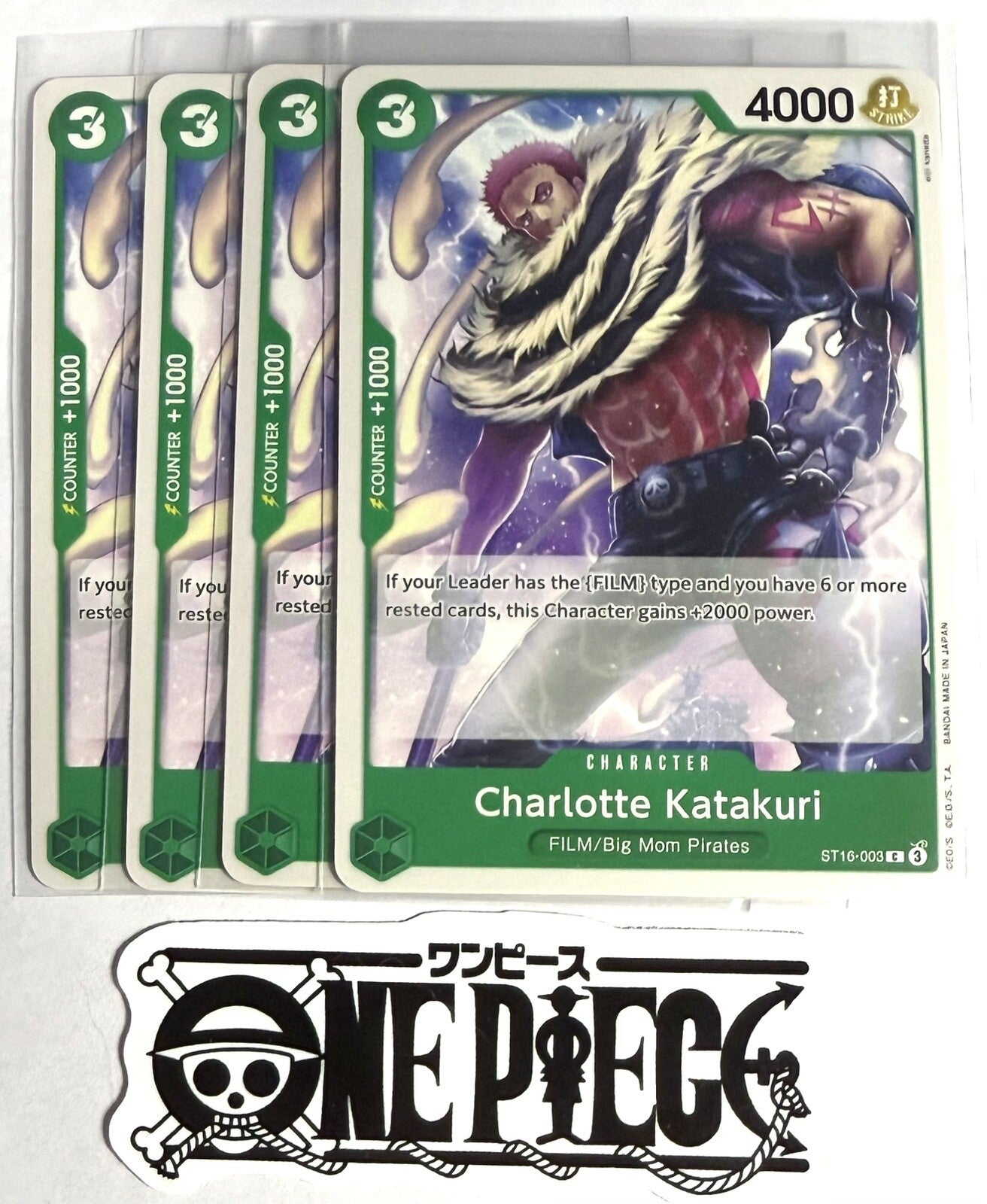 4x One Piece ST16-003 C Charlotte Katakuri - ENG - Regular -Playset - TCG - NM/M