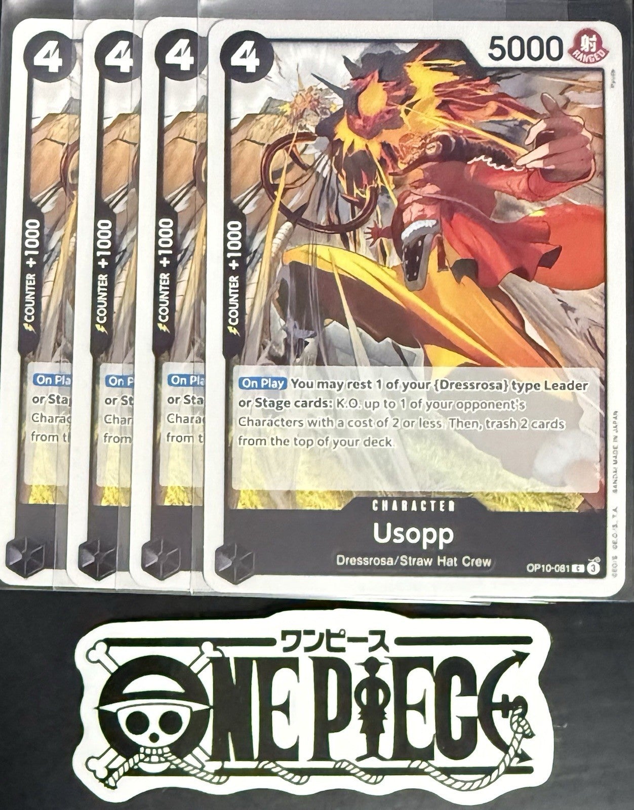 4x One Piece OP10-081 C Usopp - ENG - Regular - Playset - TCG - NM/M