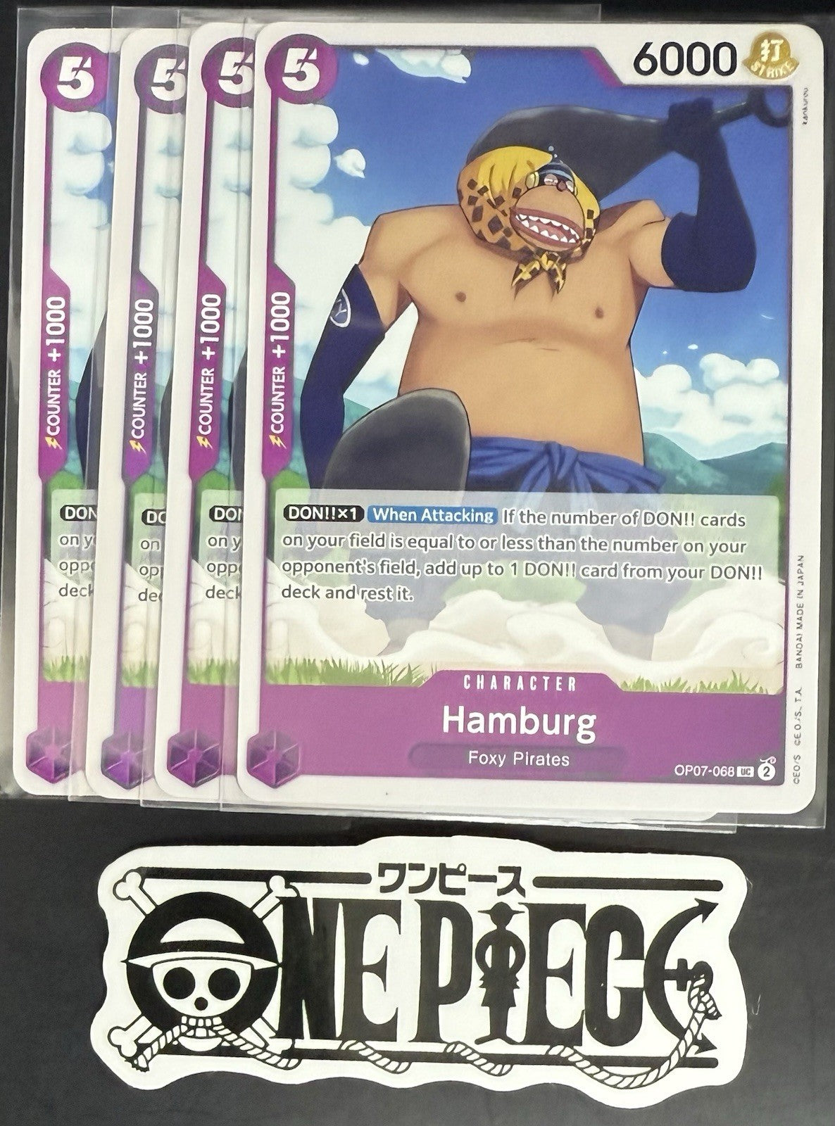 4x One Piece OP07-068 UC Hamburg - English - Regular - Play Set - NM/M