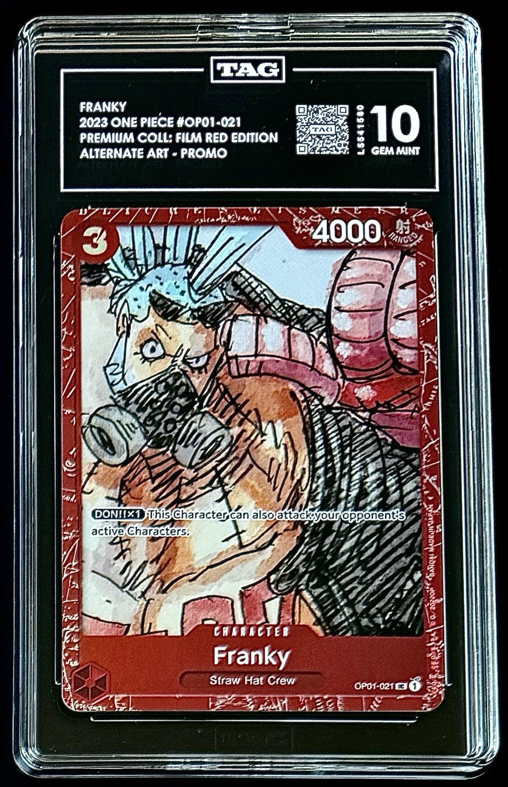 TAG 10 One Piece OP01-021 UC - Franky - EN - Foil - Film Red Edition