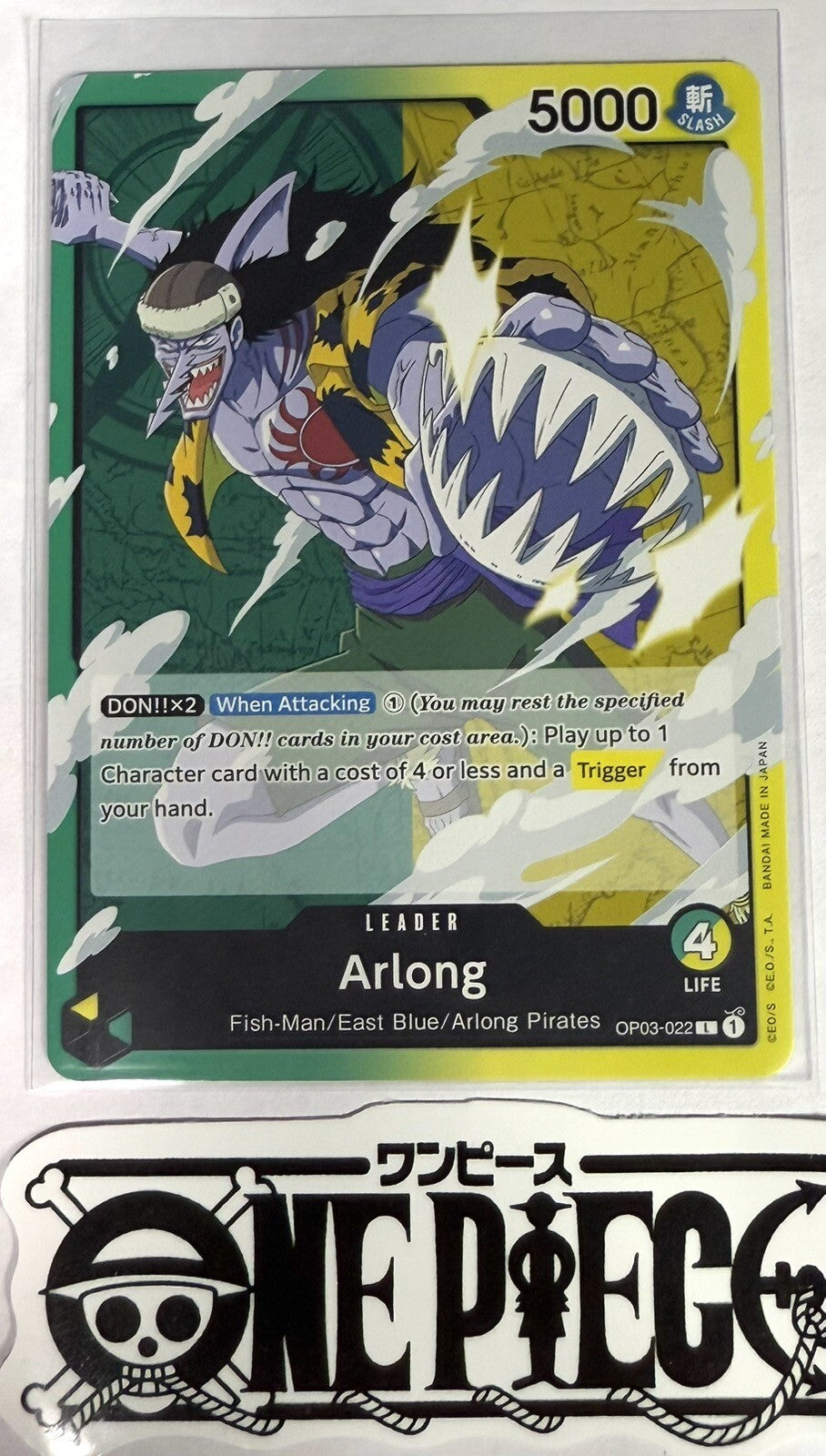 One Piece OP03-022 L Arlong - English - Leader - TCG - NM/M