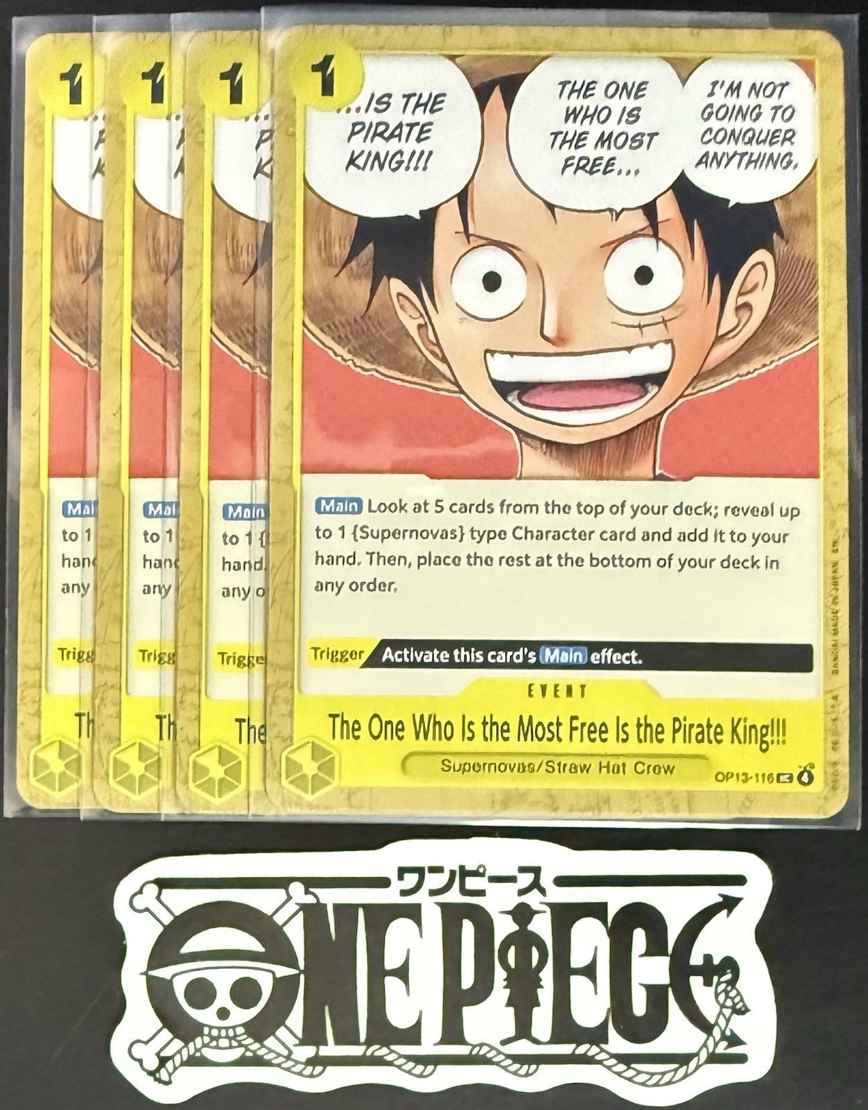 4x One Piece OP13-116 UC The One Who is.. - ENG - Regular - Playset - TCG - NM/M