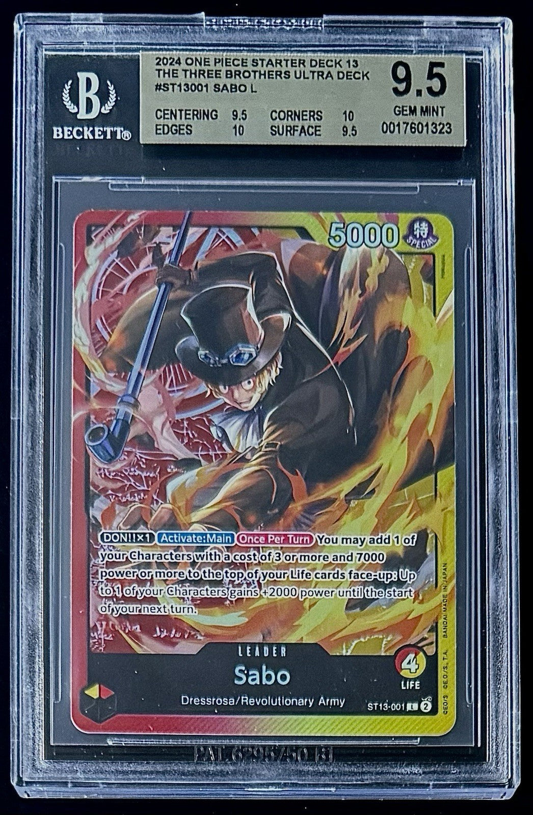 BGS 9.5 One Piece ST13-001 L - Sabo - EN - Foil - The Three Brothers