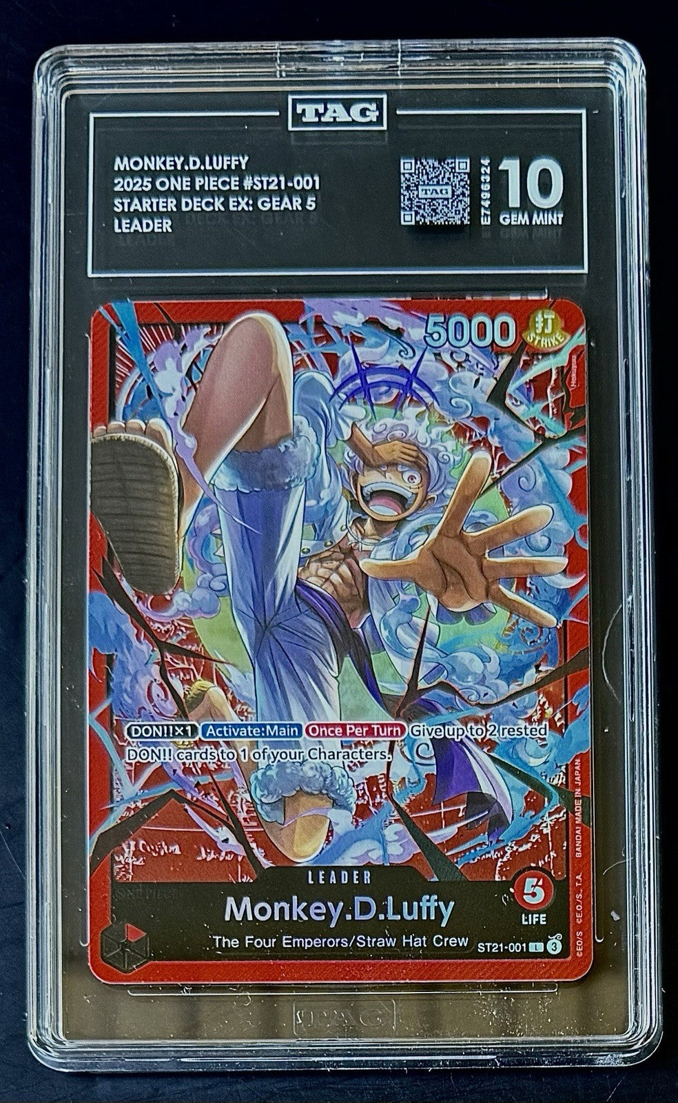 TAG 10 One Piece ST21-001 L - Monkey.D.Luffy - EN - Foil - EX GEAR 5
