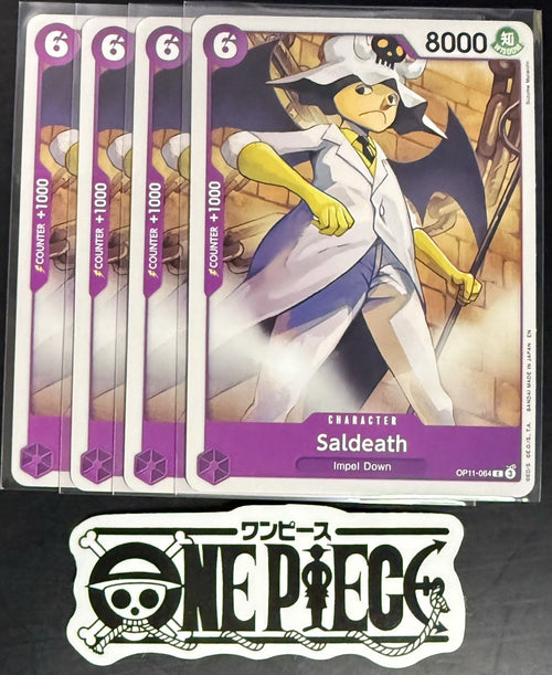 4 x One Piece OP11-064 C Saldeath - ENG - Regular - Playset - TCG - NM/M