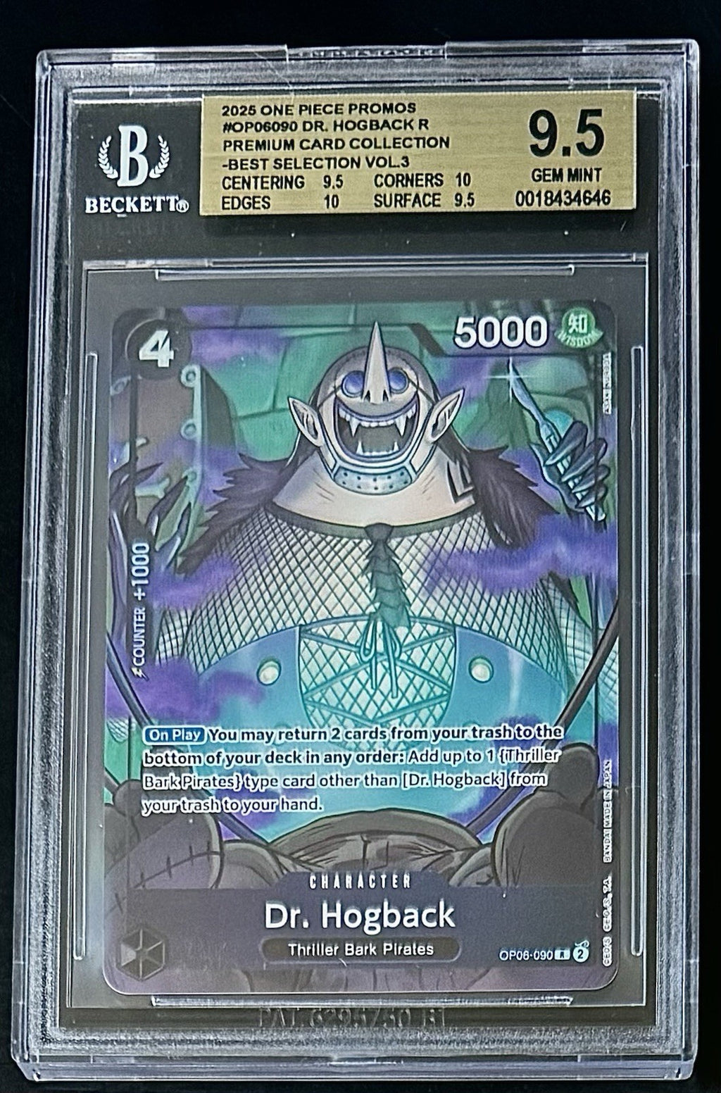 BGS 9.5 One Piece OP06-090 R - Dr. Hogback - EN - Foil - Best Vol.3 - Graded