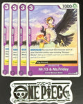 4x One Piece OP04-073 C Mr. 13 & Ms.Friday - English - Regular - Play Set - NM/M