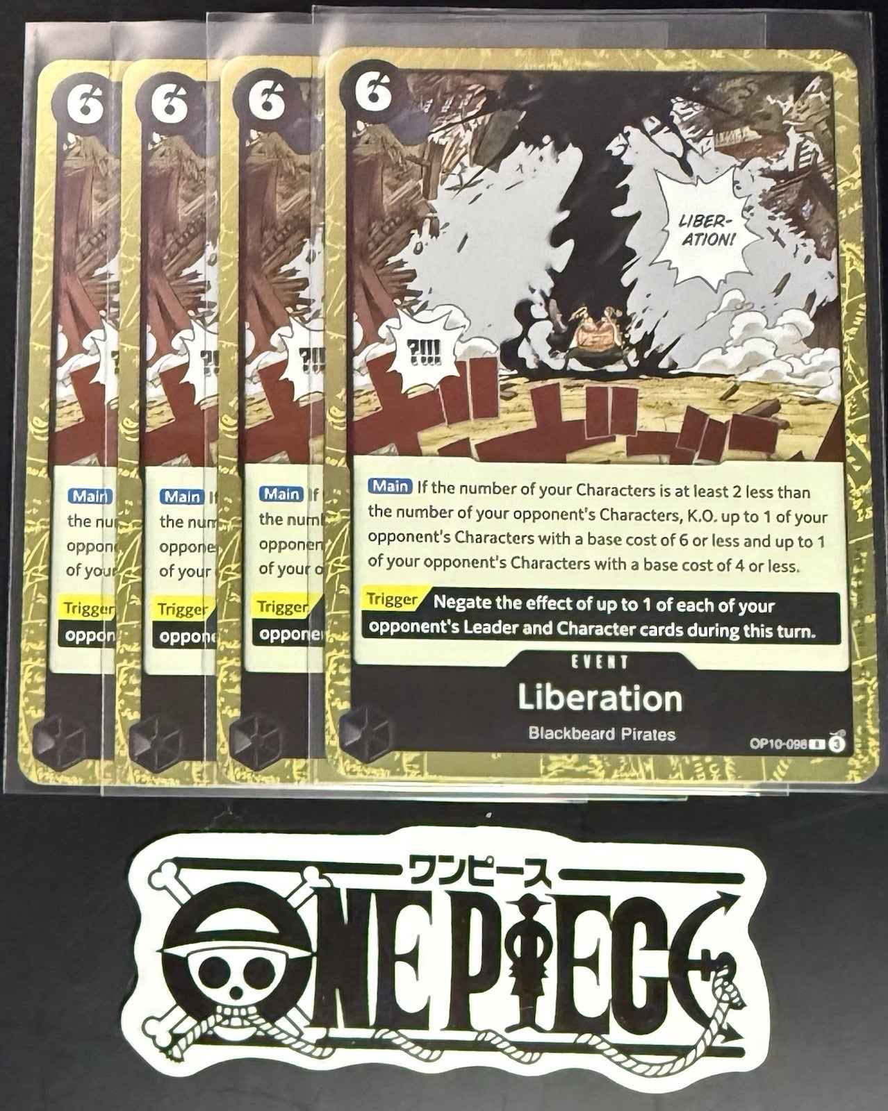 4x One Piece OP10-098 R Liberation - English - Foil - Playset - TCG - NM/M