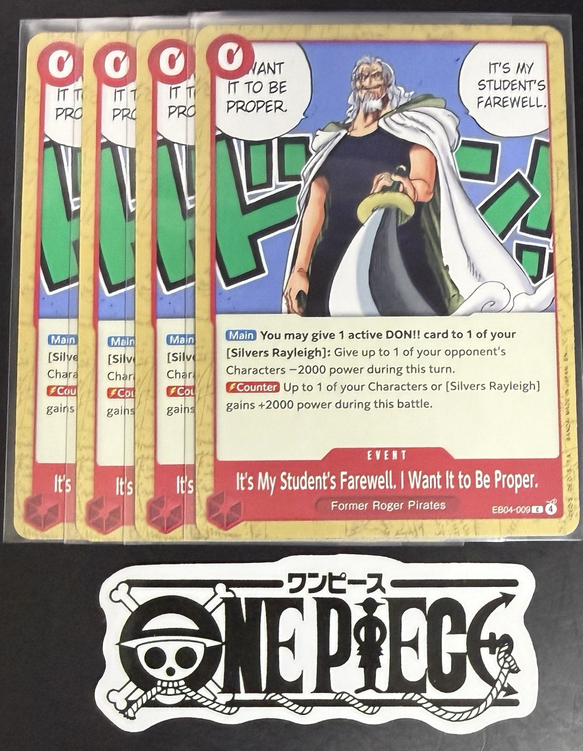 4x One Piece EB04-009 C - It's My Student's - EN - Regular - Play Set - TCG-NM/M