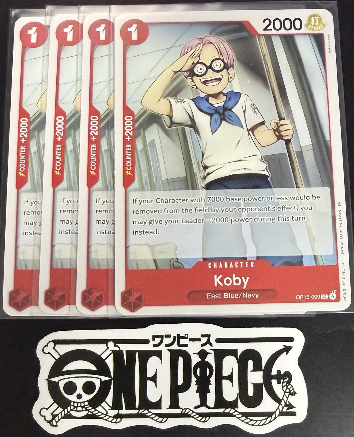 4x One Piece OP15-009 UC - Koby - EN - Regular - Play Set - TCG - NM/M
