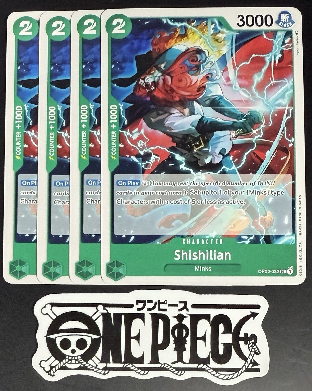 4x One Piece OP02-032 UC Shishilian - English - Playset - Regular - TCG - NM/M