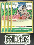 4x One Piece OP13-039 C Gum-Gum Snake Shot - ENG - Regular - Playset - TCG -NM/M