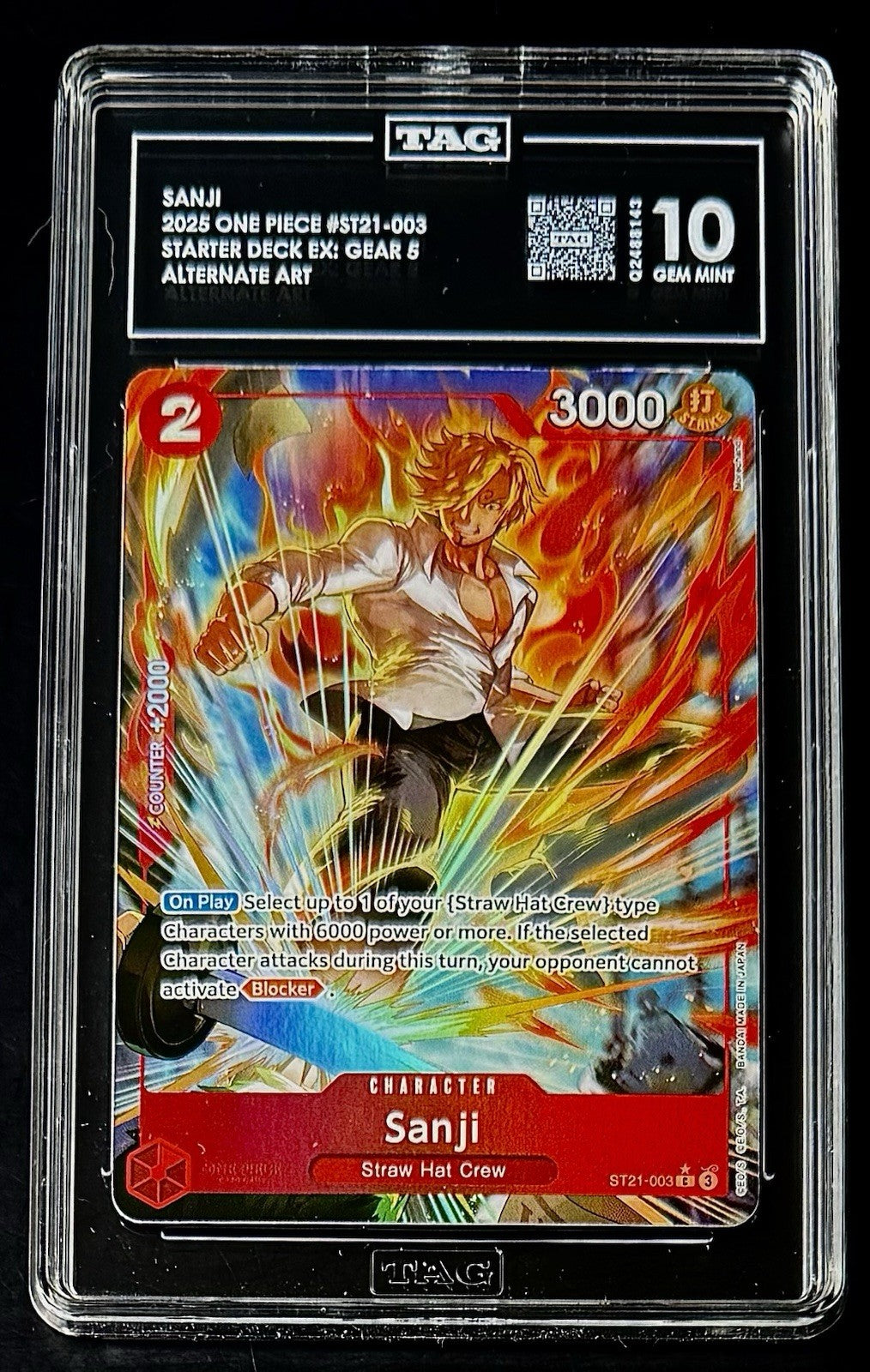 TAG 10 One Piece ST21-003 C* - Sanji - Alt Art - EN - Foil - EX Gear 5
