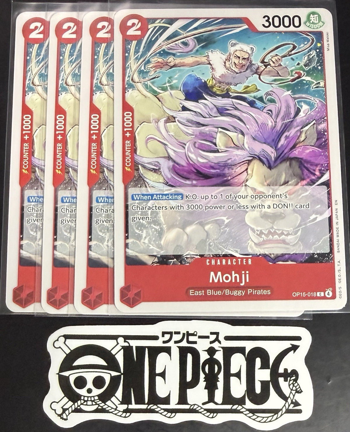 4x One Piece OP15-018 C - Mohji - EN - Regular - Play Set - TCG - NM/M