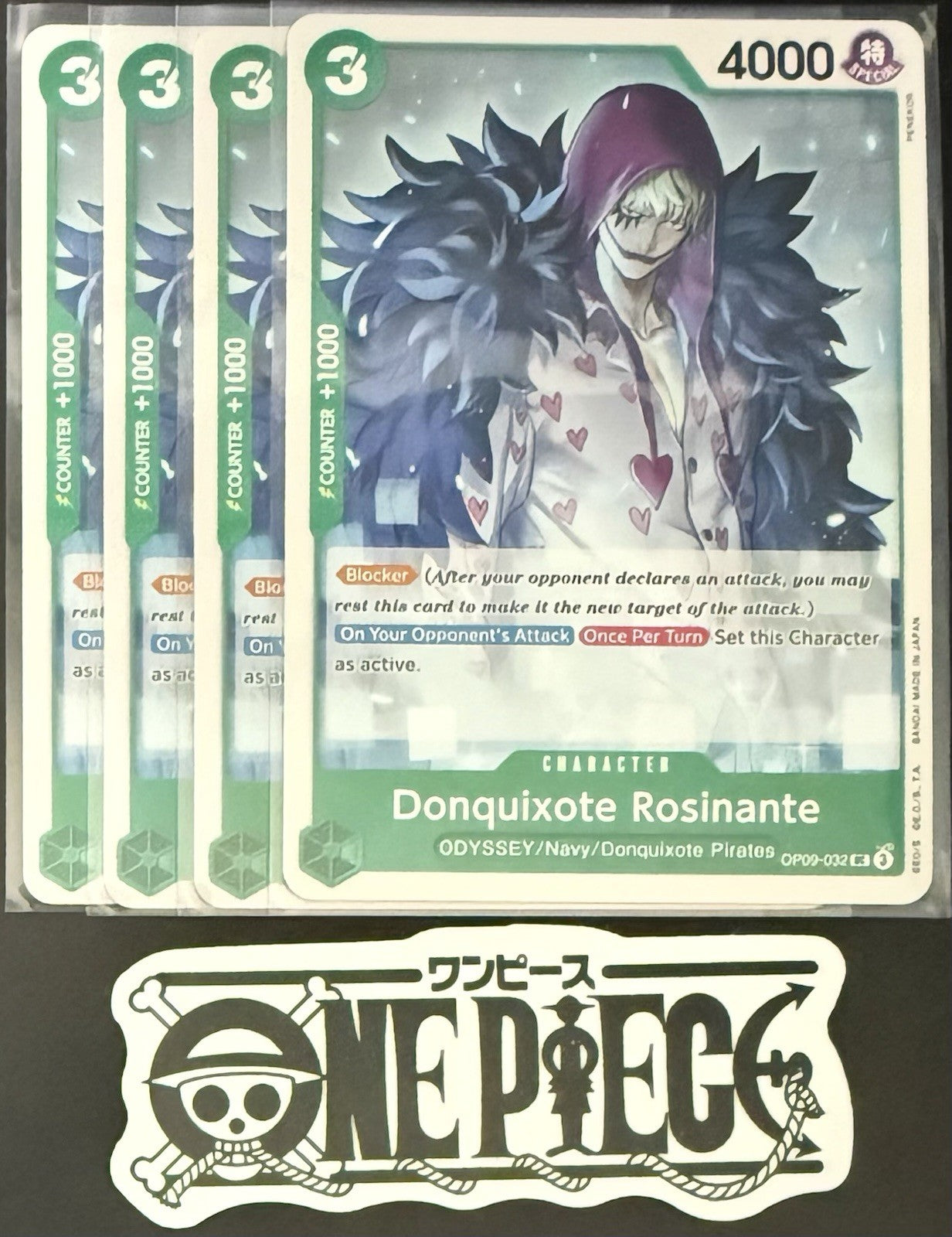 4x One Piece OP09-032 UC Donquixote Rosinante - ENG - Regular - Playset - NM/M