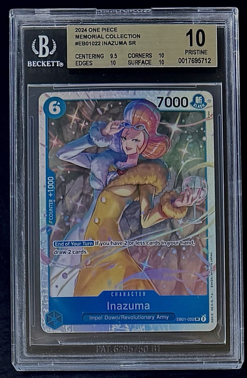 BGS 10 One Piece EB01-022 SR Inazuma - English - Memorial Collection - Graded