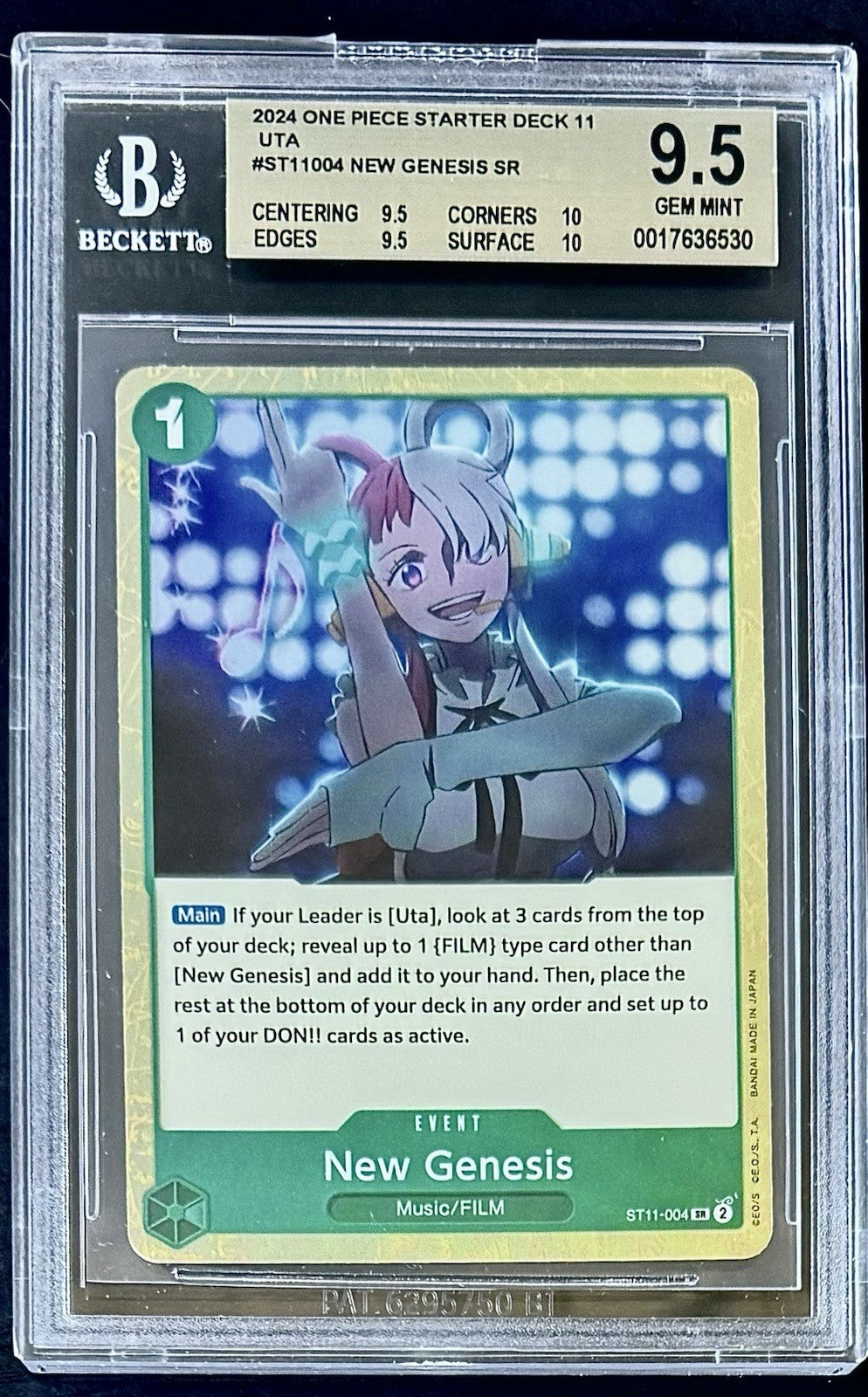 BGS 9.5 One Piece ST11-004 SR - New Genesis - EN - Foil - ST11 Green Uta