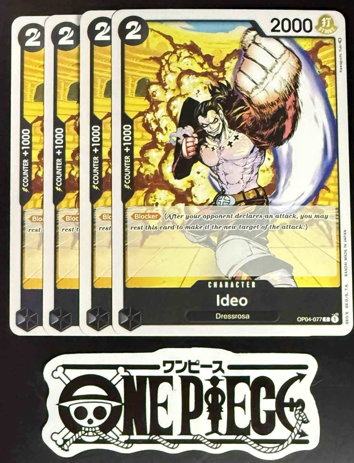 4x One Piece OP04-077 C Ideo - English - Regular - Play Set - TCG - NM/M
