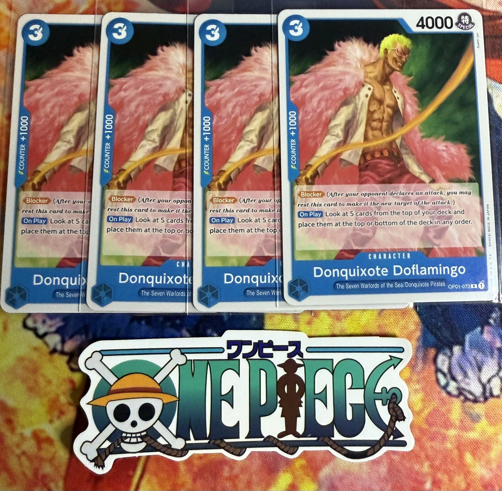 4x One Piece OP01-073 R Donquixote Doflamingo - ENG - Playset - Regular - NM/M