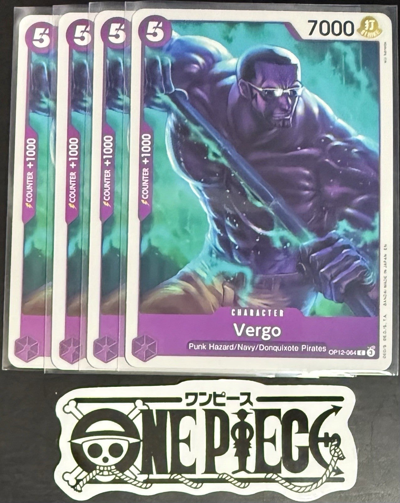 4 x One Piece OP12-064 C Vergo - ENG - Regular - Playset - NM/M