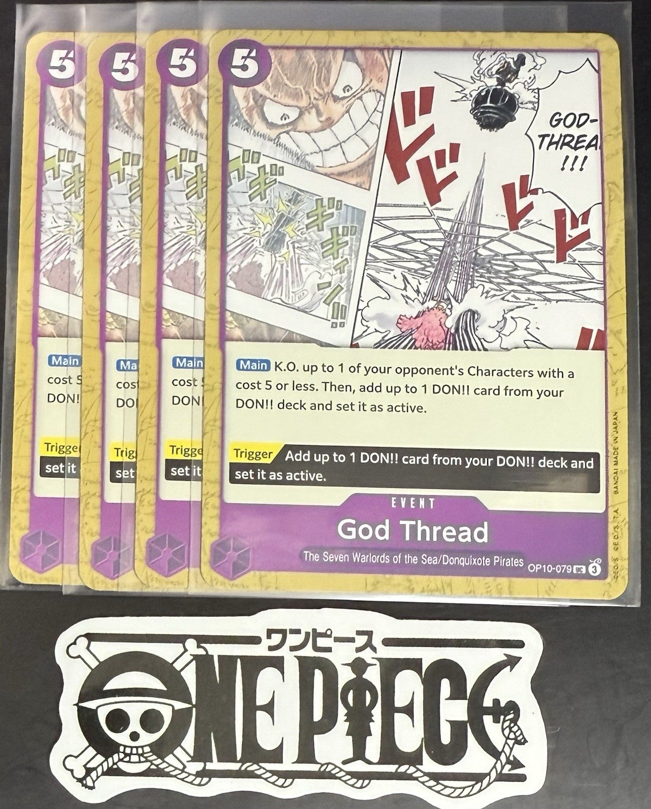 4x One Piece OP10-079 UC God Thread - ENG - Regular - Playset - TCG - NM/M