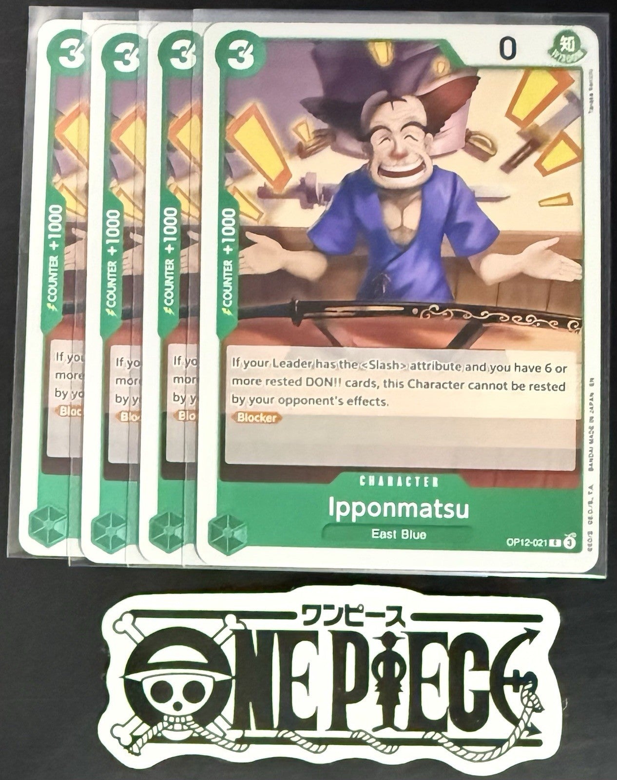 4 x One Piece OP12-021 C Ipponmatsu - ENG - Regular - Playset - NM/M