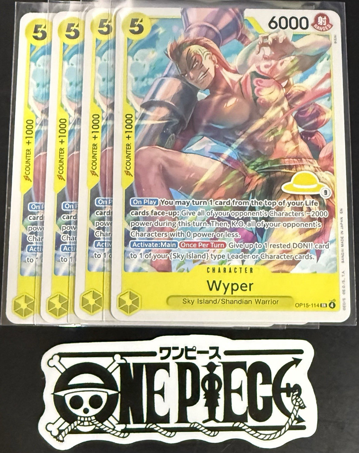 4x One Piece OP15-114 SR - Wyper - EN - Regular - Play Set - SD01 - NM/M