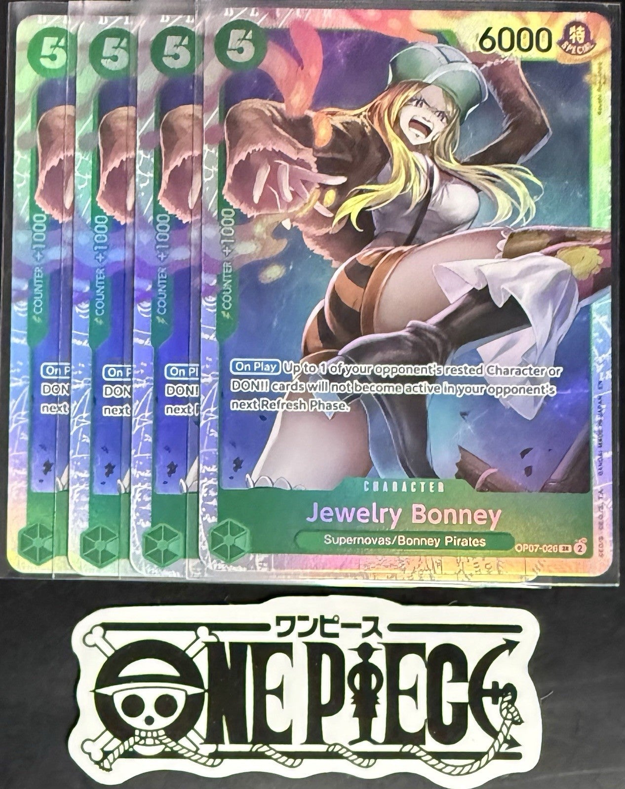 4x One Piece OP07-026 SR - Jewelry Bonney - EN - Foil - Play Set - NM/M