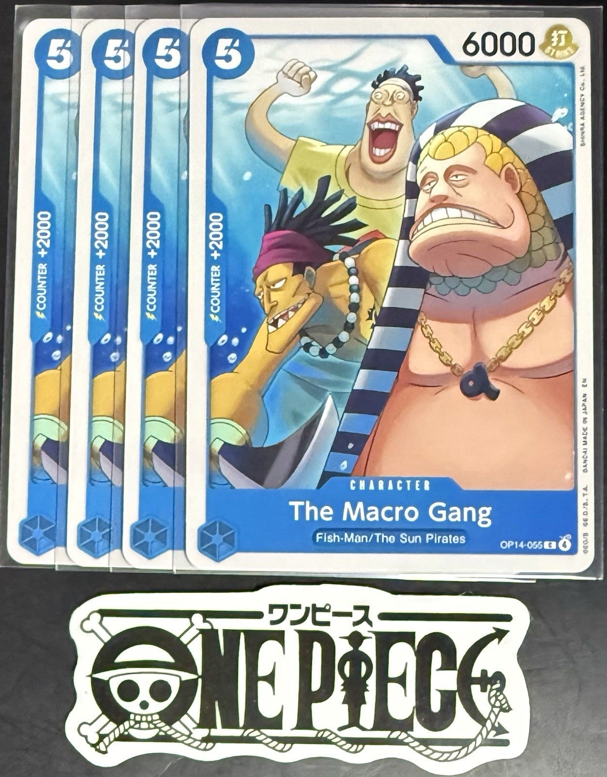 4x One Piece OP14-055 C The Macro Gang - ENG - Regular - Playset - NM/M