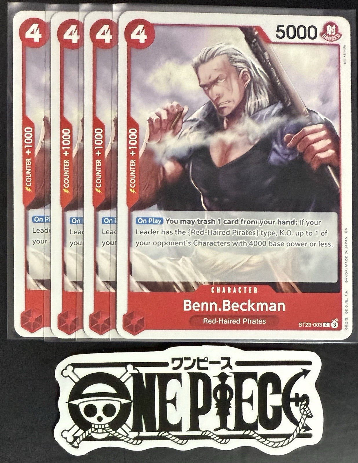 4x One Piece ST23-003 C Benn.Beckman - English - Regular - Playset - TCG - NM/M