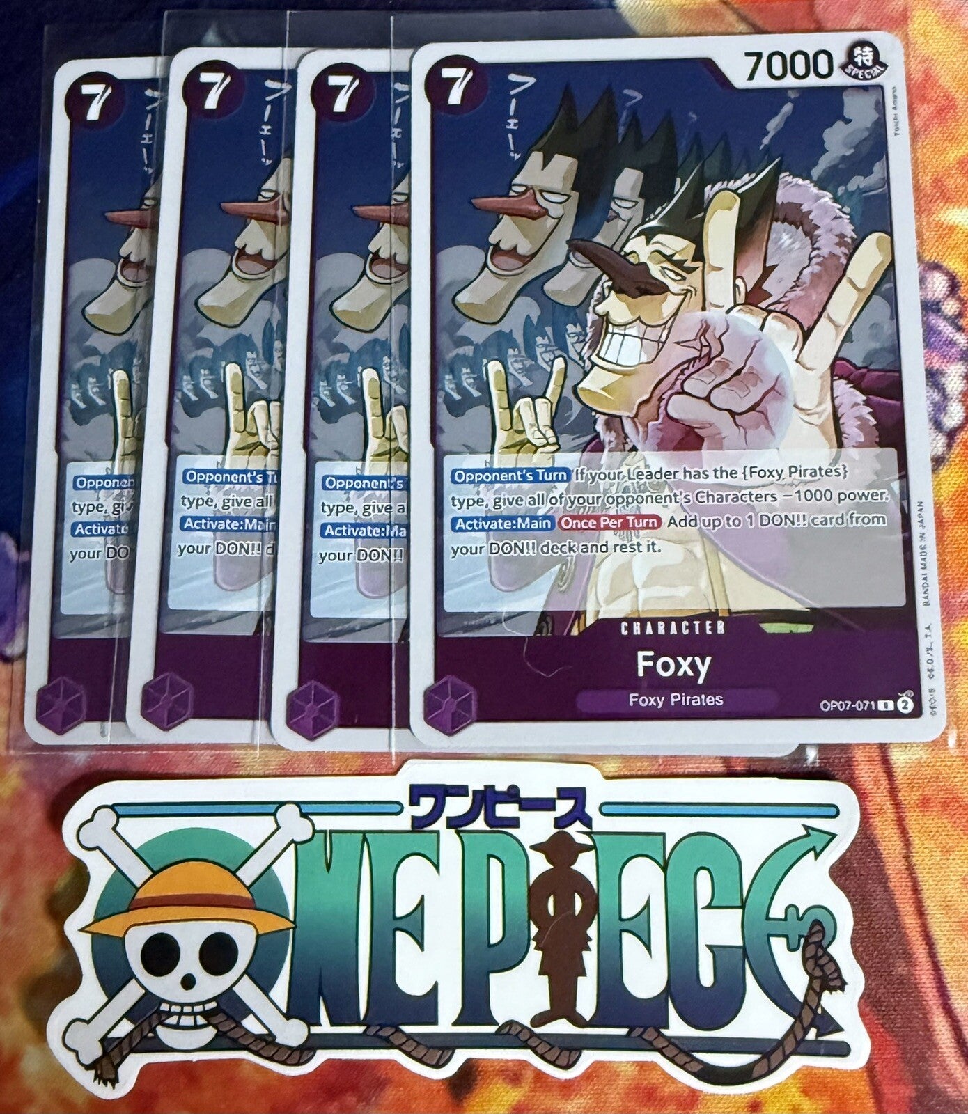 4x One Piece OP07-071 R Foxy - English - Foil -  Playset - TCG - NM/M