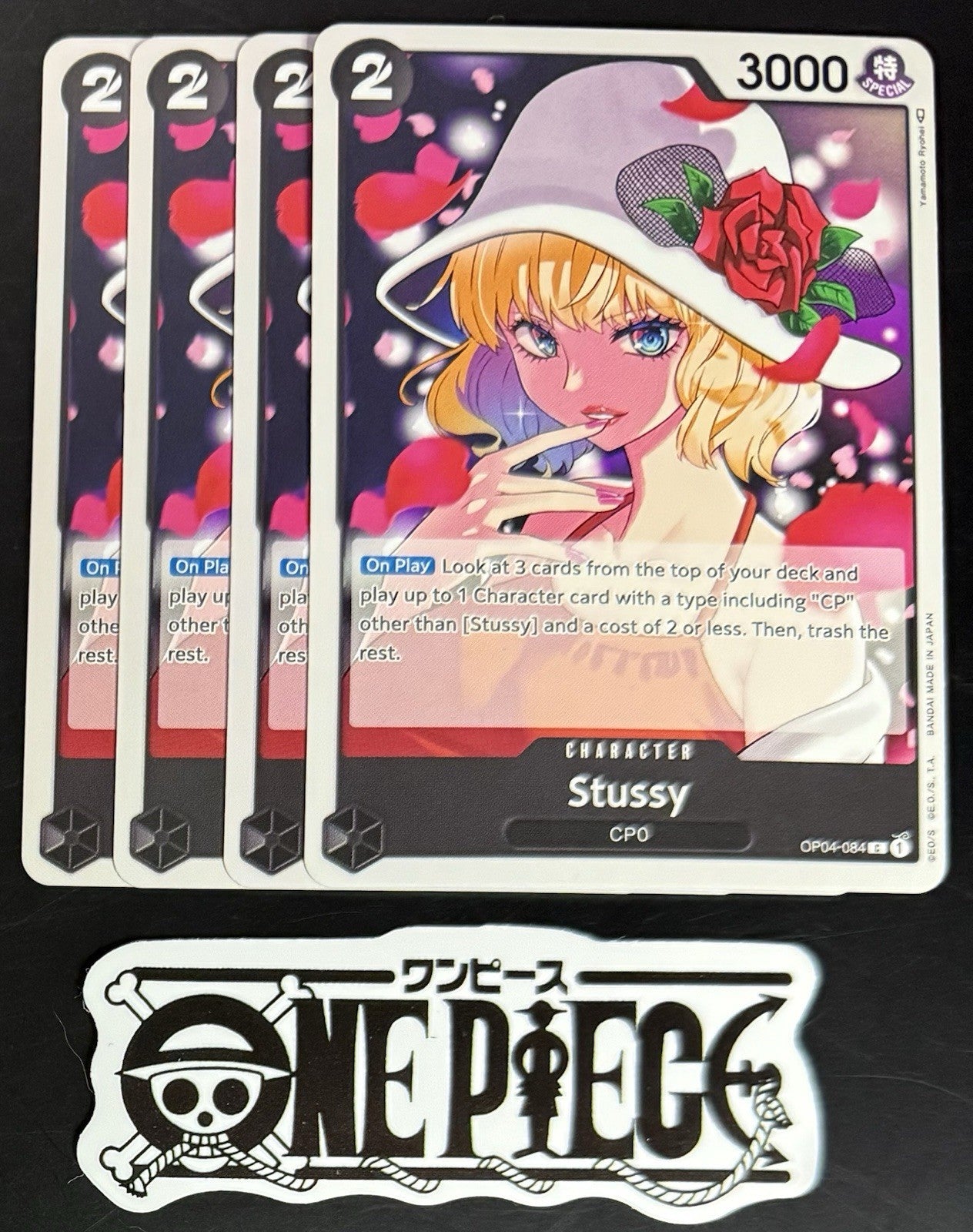 4x One Piece OP04-084 C Stussy - English - Regular - Play Set - TCG - NM/M