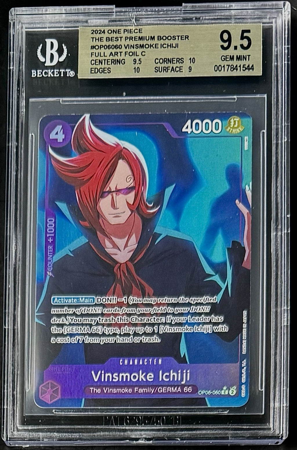 BGS 9.5 One Piece OP06-060 C* Vinsmoke Ichiji - English - Wings of the Captain