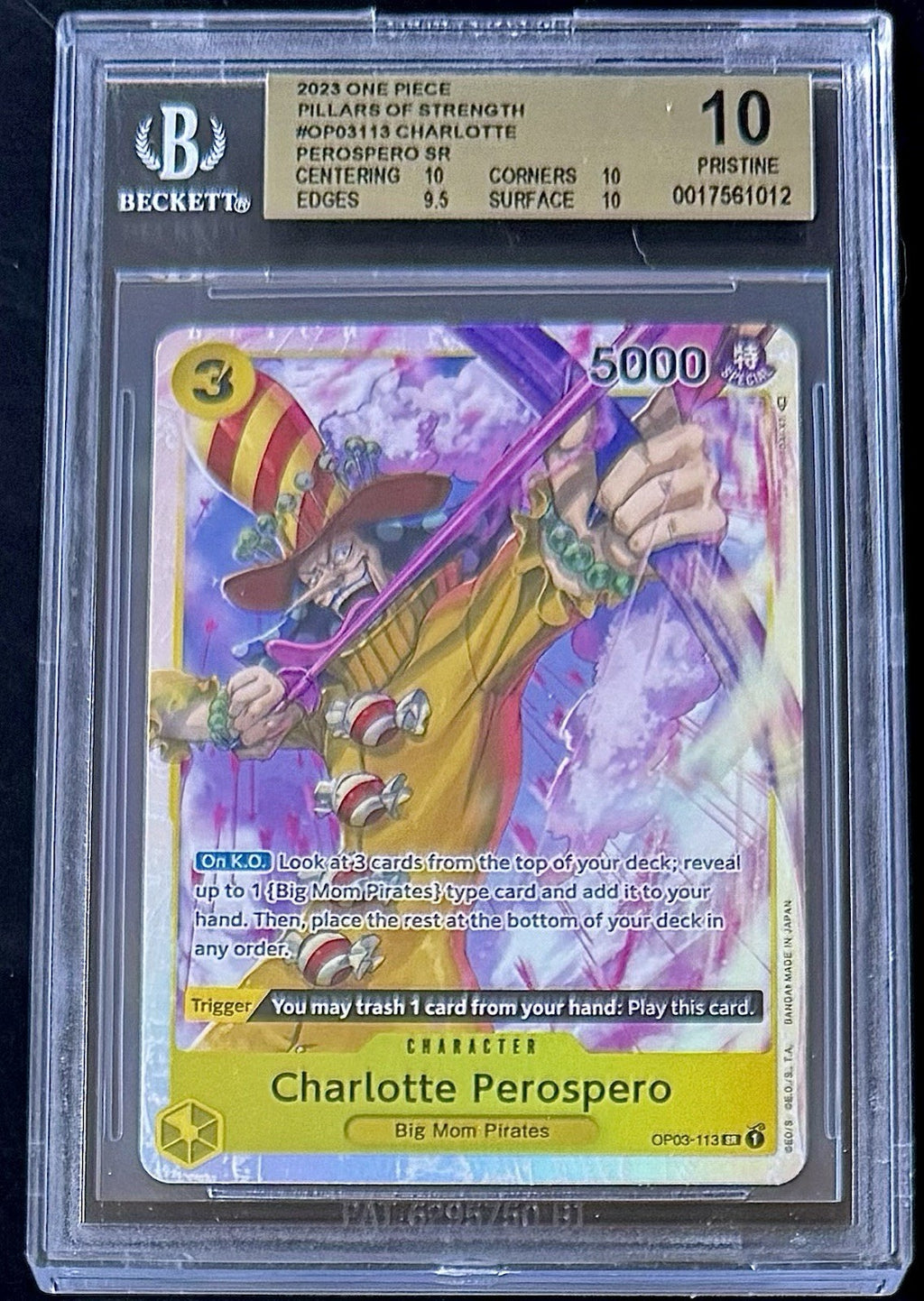 BGS 10 One Piece OP03-113 SR Charlotte Perospero - English - Pillars of Strength