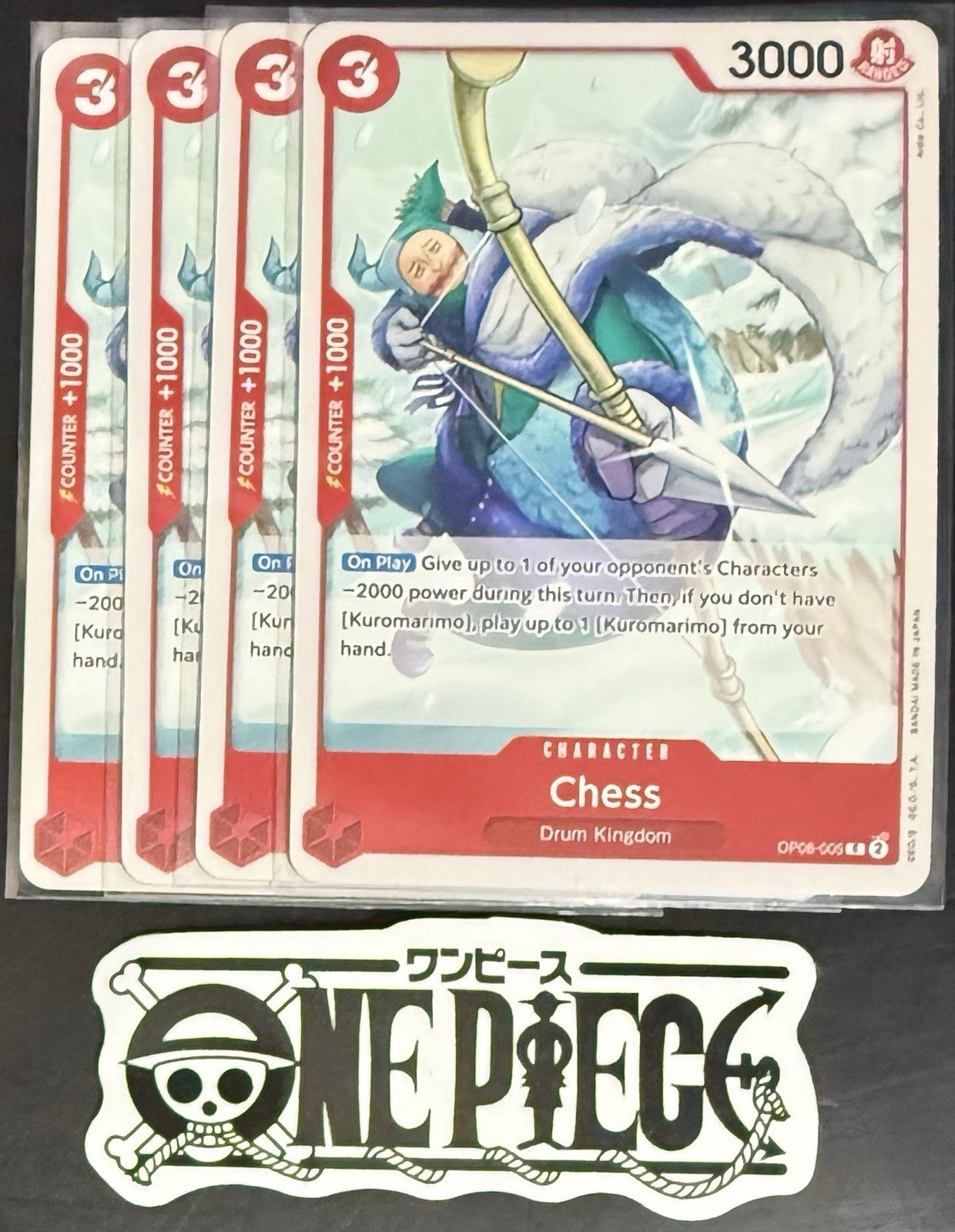 4x One Piece OP08-005 C Chess - ENG - Regular - Play Set - TCG - NM/M