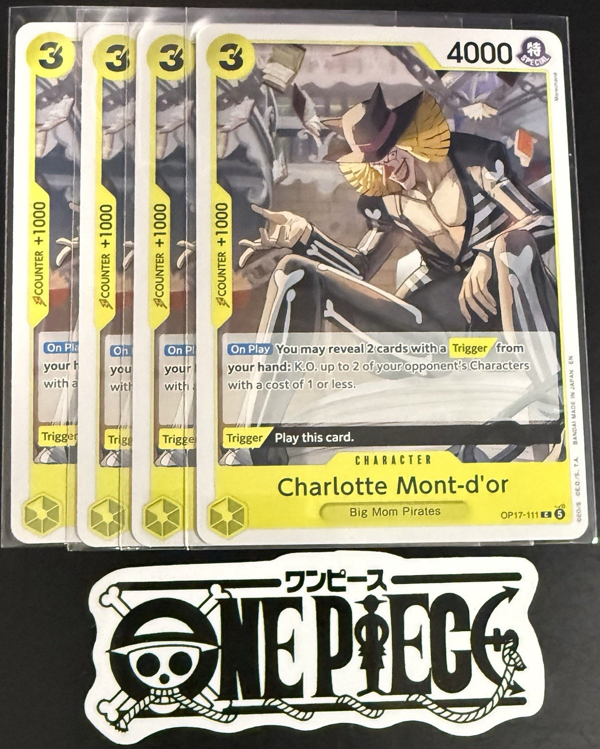 4x One Piece OP17-111 C - Charlotte Mont-d'or - EN - Regular - Play Set-TCG-NM/M