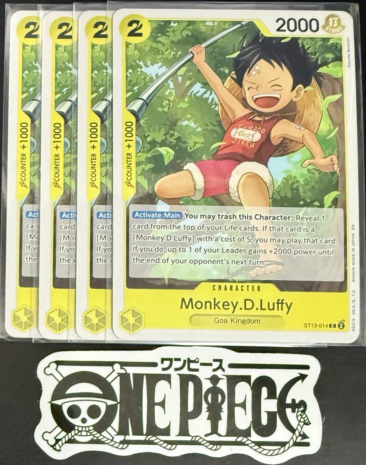 4x One Piece ST13-014 C Monkey.D.Luffy - ENG - Regular - Playset - TCG - NM/M