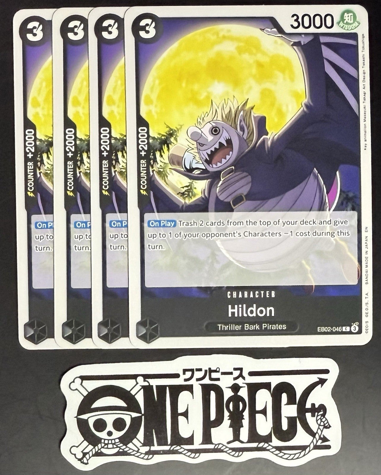 4x One Piece EB02-046 C Hildon - English - Regular - Play Set - TCG - NM/M