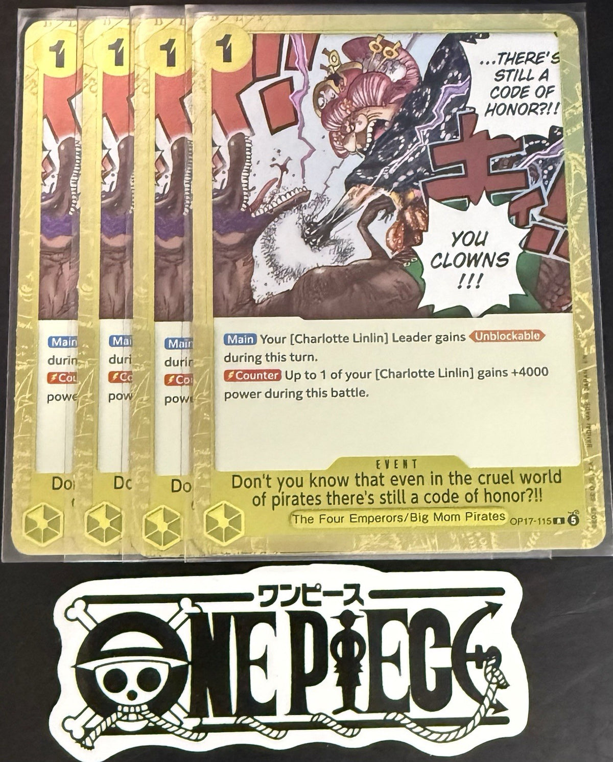 4x One Piece OP17-115 R - Don't You Know... - EN - Foil - Play Set - TCG - NM/M