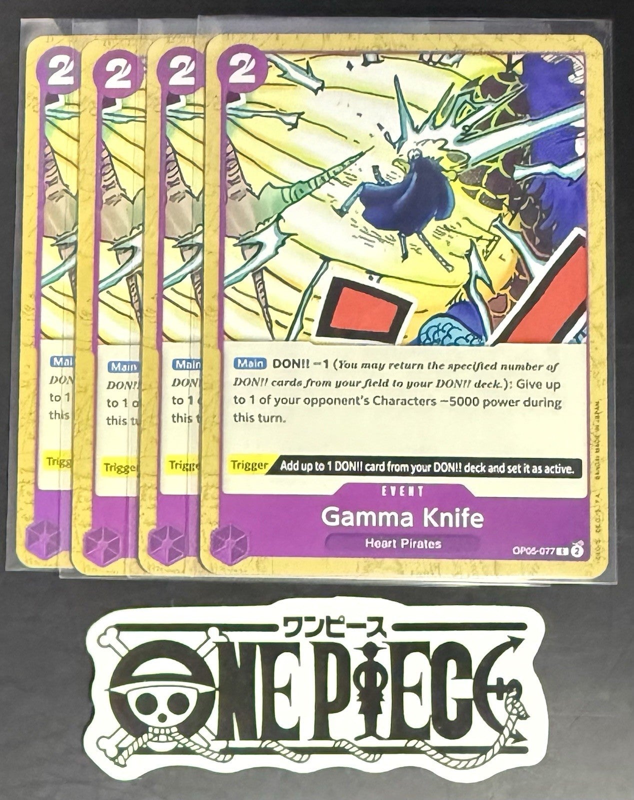 4x One Piece OP05-077 C Gamma Knife - English - Regular - Play Set - TCG - NM/M