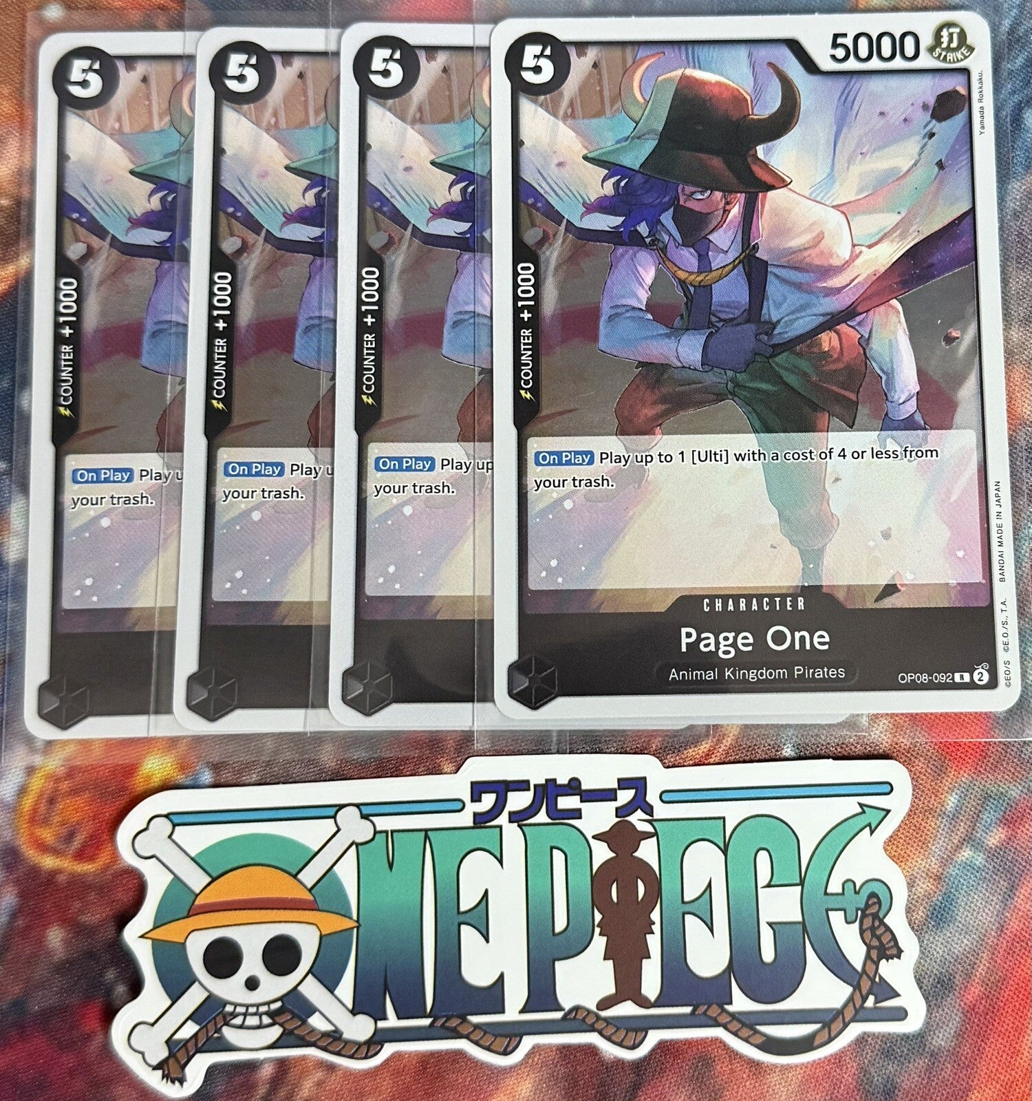 4x One Piece OP08-092 R Page One - English - Playset - TCG - NM/M