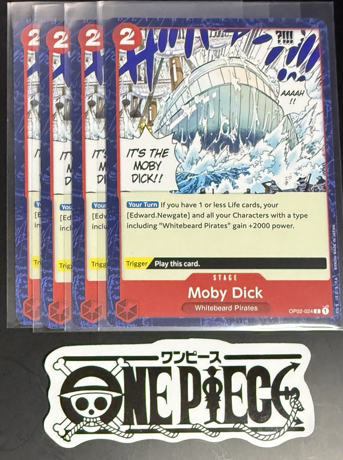4x One Piece OP02-024 C Moby Dick - English - Playset - Regular - TCG - NM/M