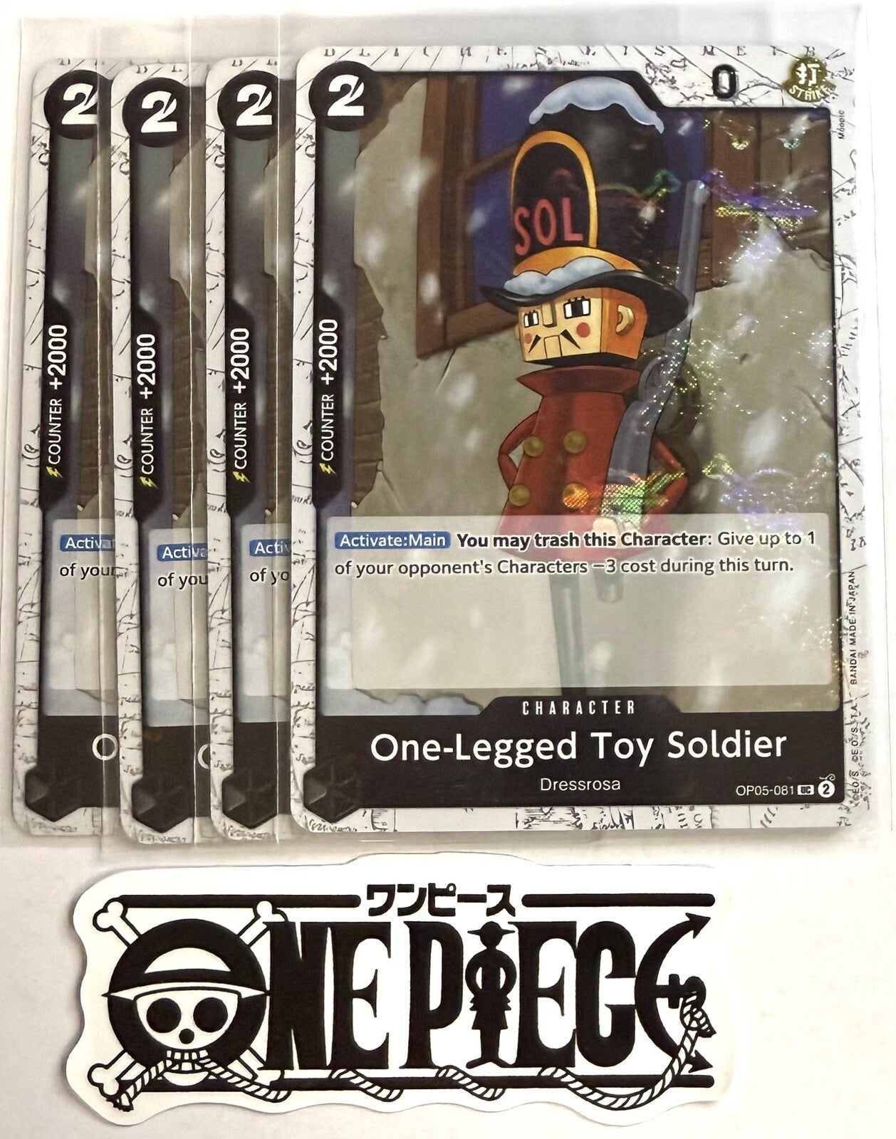 4x One Piece OP05-081 UC One-Legged Toy... - Flag Foil - English - Play Set NM/M