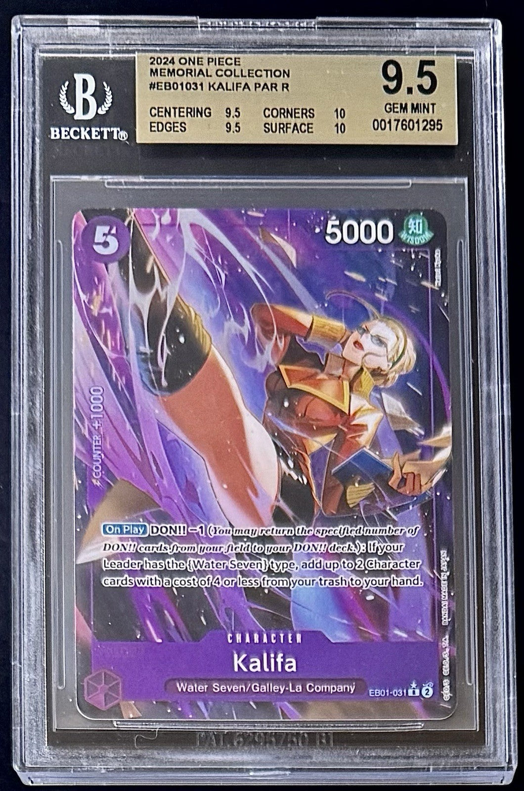 BGS 9.5 One Piece EB01-031 R* Kalifa Parallel - English - Memorial Collection
