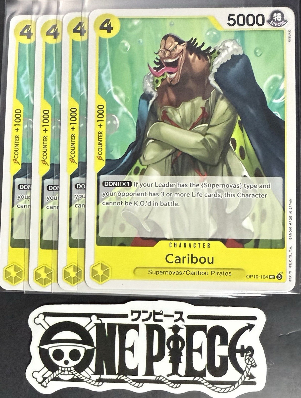 4x One Piece OP10-104 UC Caribou - ENG - Regular - Playset - TCG - NM/M