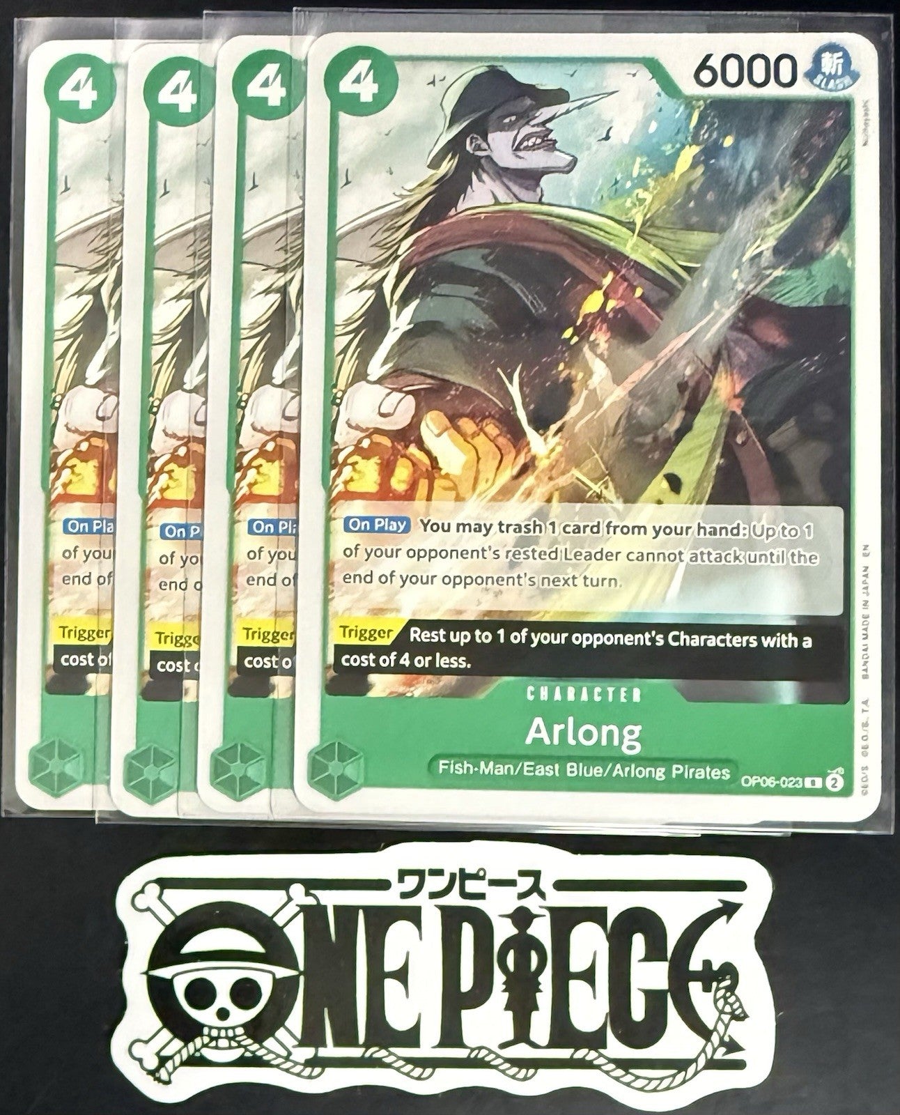 4x One Piece OP06-023 R  Arlong - ENG - Regular - Playset - LD01 - TCG - NM/M