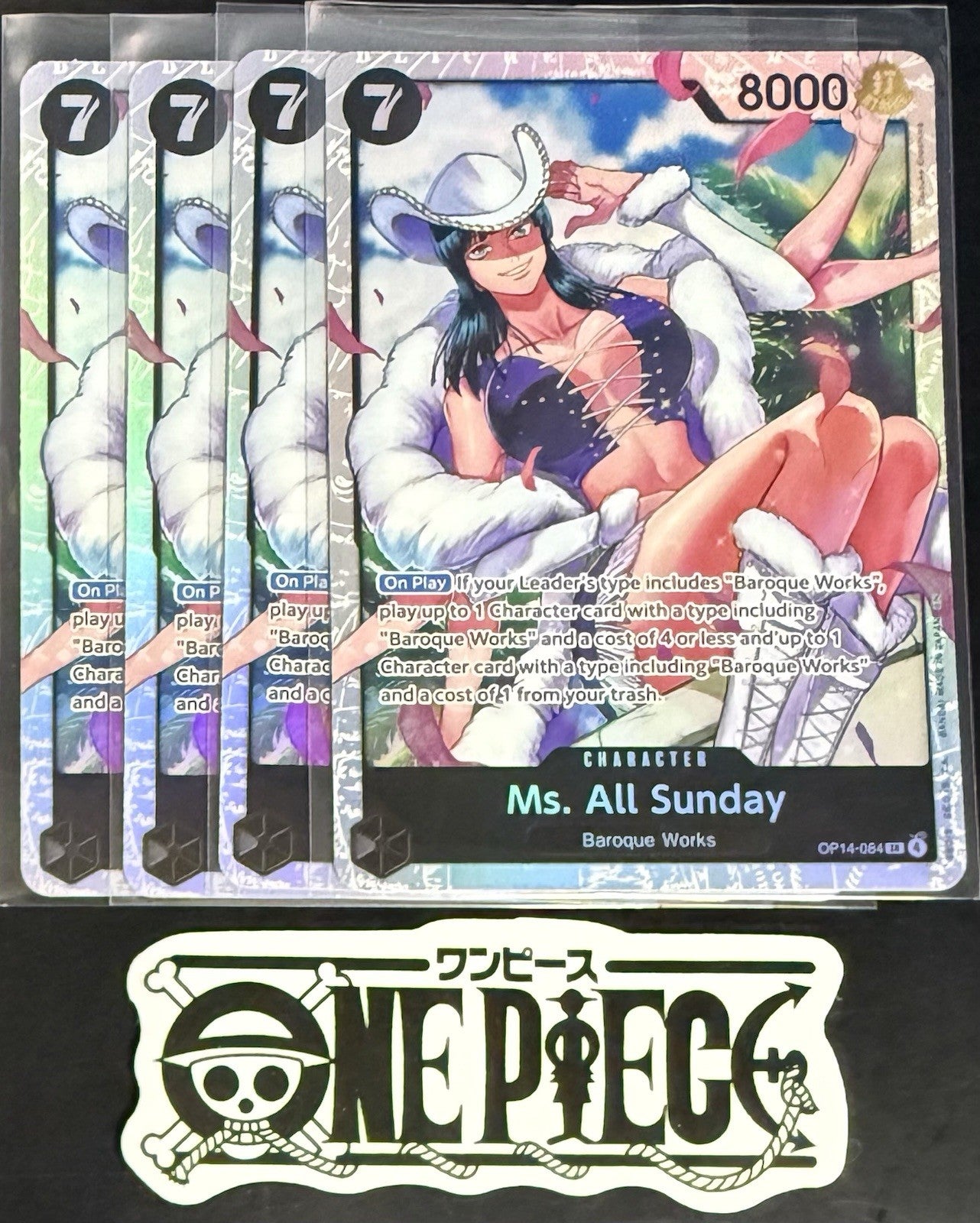 4x One Piece OP14-084 SR - Ms. All Sunday - EN - Foil - Play Set - NM/M