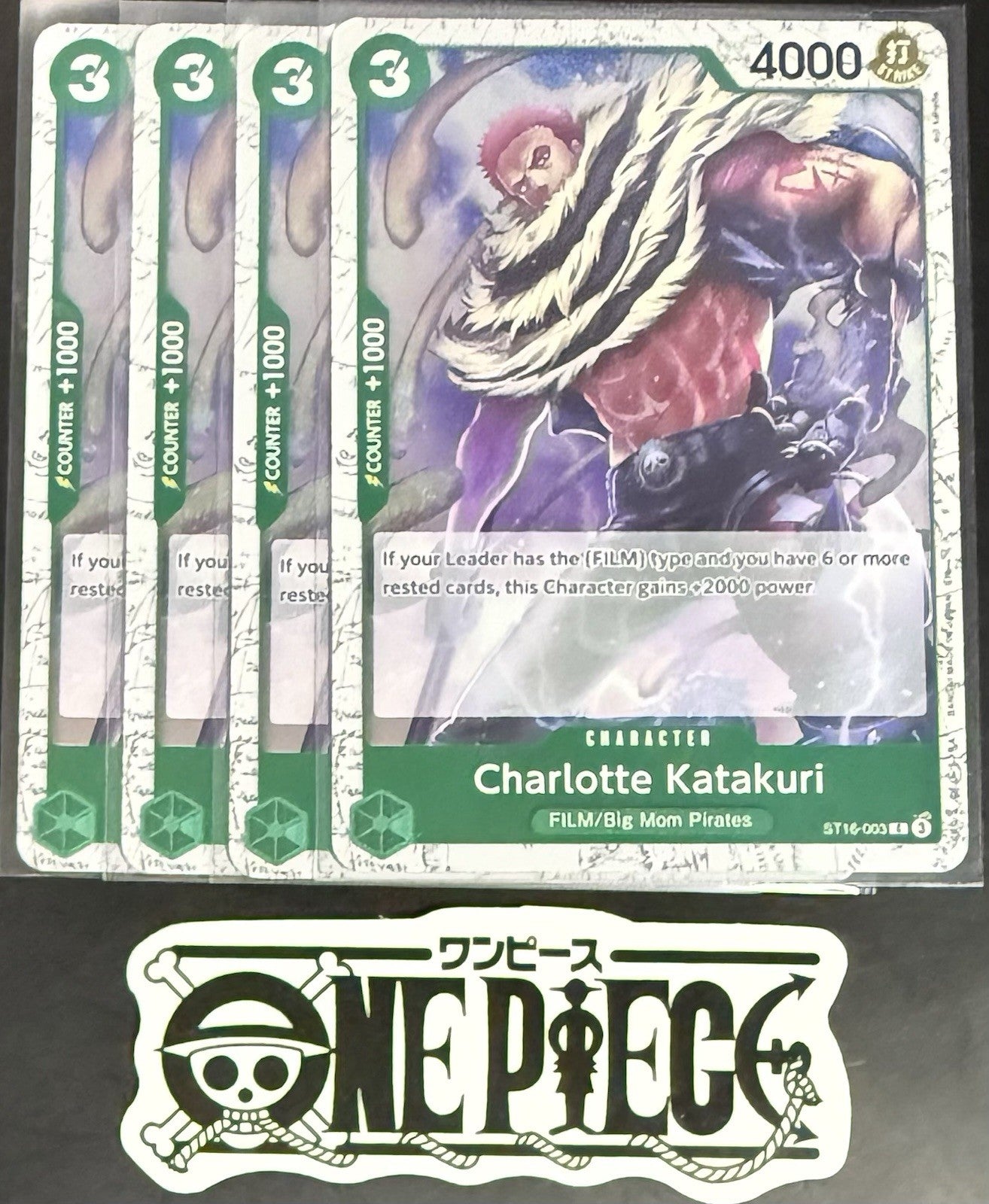 4 x One Piece ST16-003 C Charlotte Katakuri- English - PRB02 Foil - Playset-NM/M