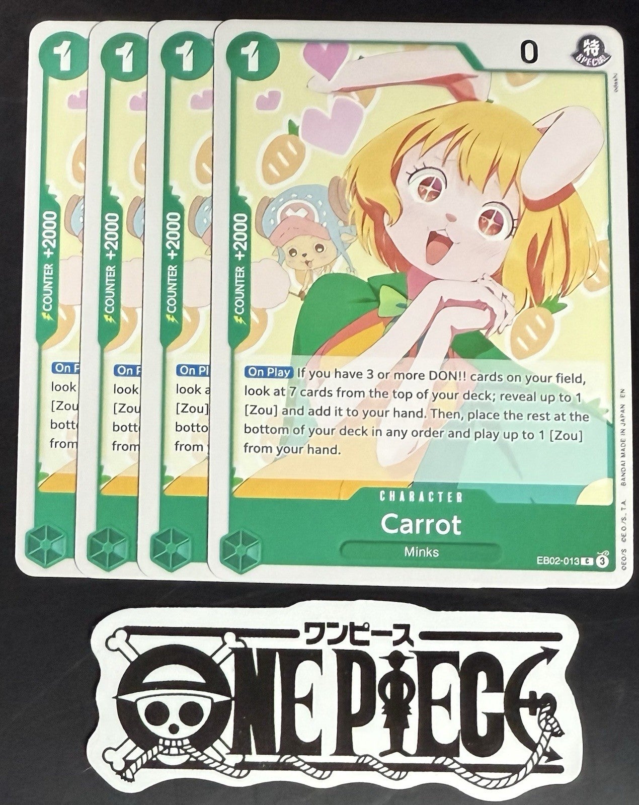 4x One Piece EB02-013 C Carrot - English - Regular - Play Set - TCG - NM/M